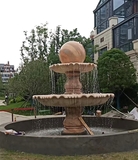 沈阳石雕风水球喷泉定做安装直径3米球1米